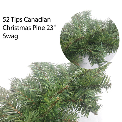 23"L Faux Christmas Swag 52 Tips Canadian Mixed Pine Holiday Winter Christmas