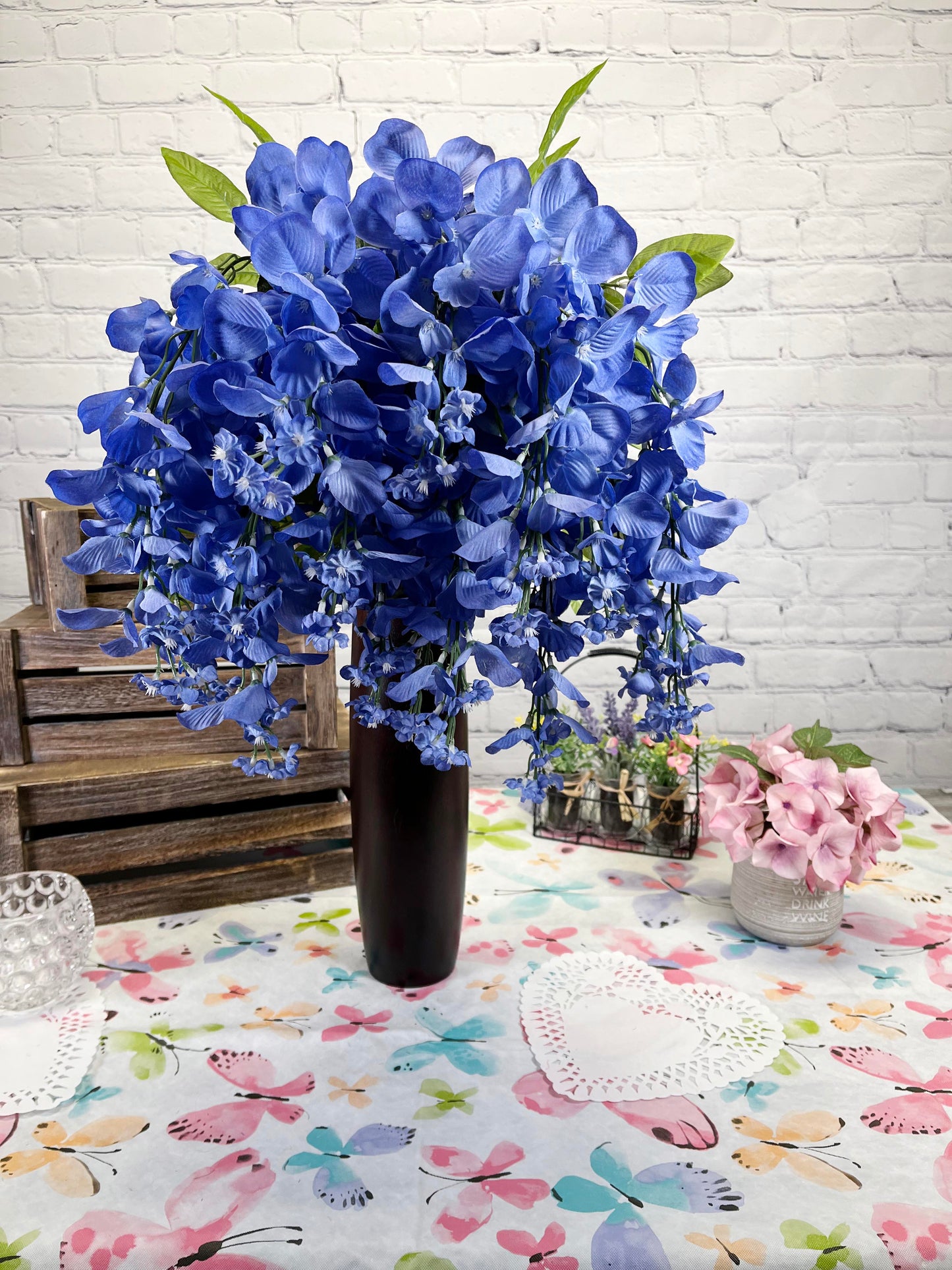 GPB392 15 Stem Artificial Hanging Wisteria