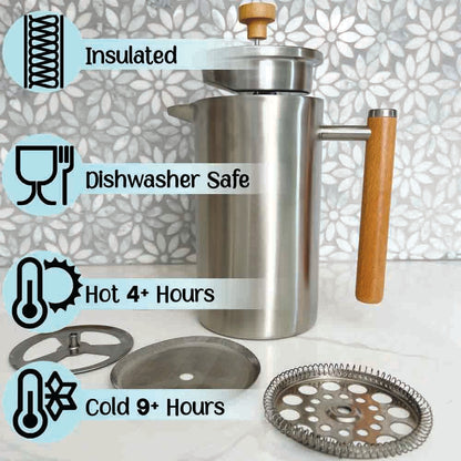 French Press Coffee Maker, Maximum Flavor Coffee Brewer
