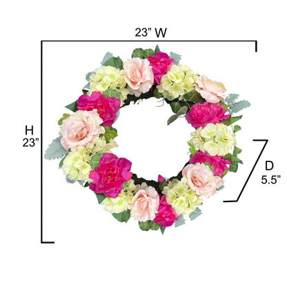 23" Artificial Hydrangea Peony    Spring Summer   s   Farmhouse   s