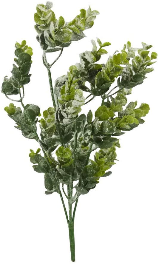 18" 5 Stems Artificial frosted Eucalyptus Greenery Plant For Christmas