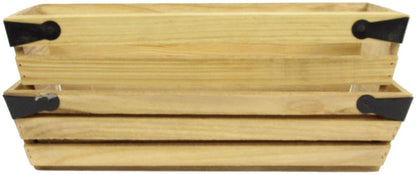 ABN5E079-NTRL Sterrett 2-Piece Wood Pot Planter Set
