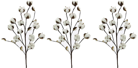 GFL7026-NATURAL-3 Faux Cotton Spray-Set of 3