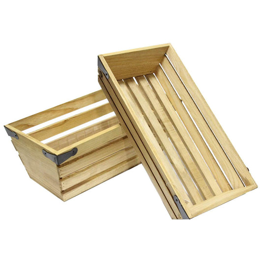 ABN5E079-NTRL Sterrett 2-Piece Wood Pot Planter Set