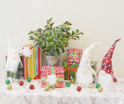Artificial Holly Leaves Berries Christmas Bush For Christmas decorations Home Décor