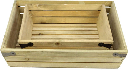 ABN5E078-NTRL Natural Wood Large & Small Shallow Square