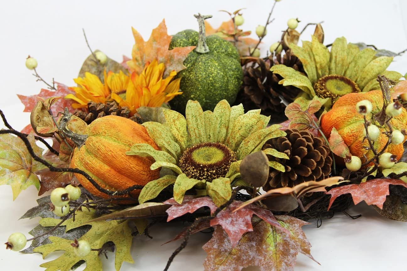 24 Inch Artificial Fall Pumpkin Sunflowers