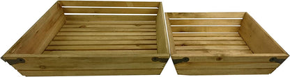 ABN5E078-NTRL Natural Wood Large & Small Shallow Square