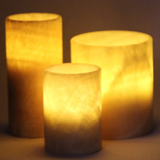 Natural Stone LED Unscented Flameless Candle