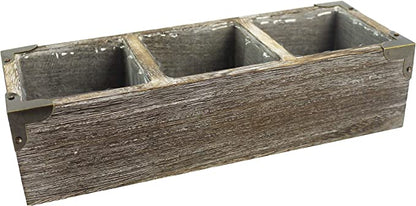 3 Compartment Succulent Wooden Planter Pot Organizer StorageWooden Flower