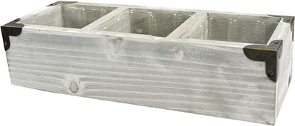3 Compartment Succulent Wooden Planter Pot Organizer StorageWooden Flower