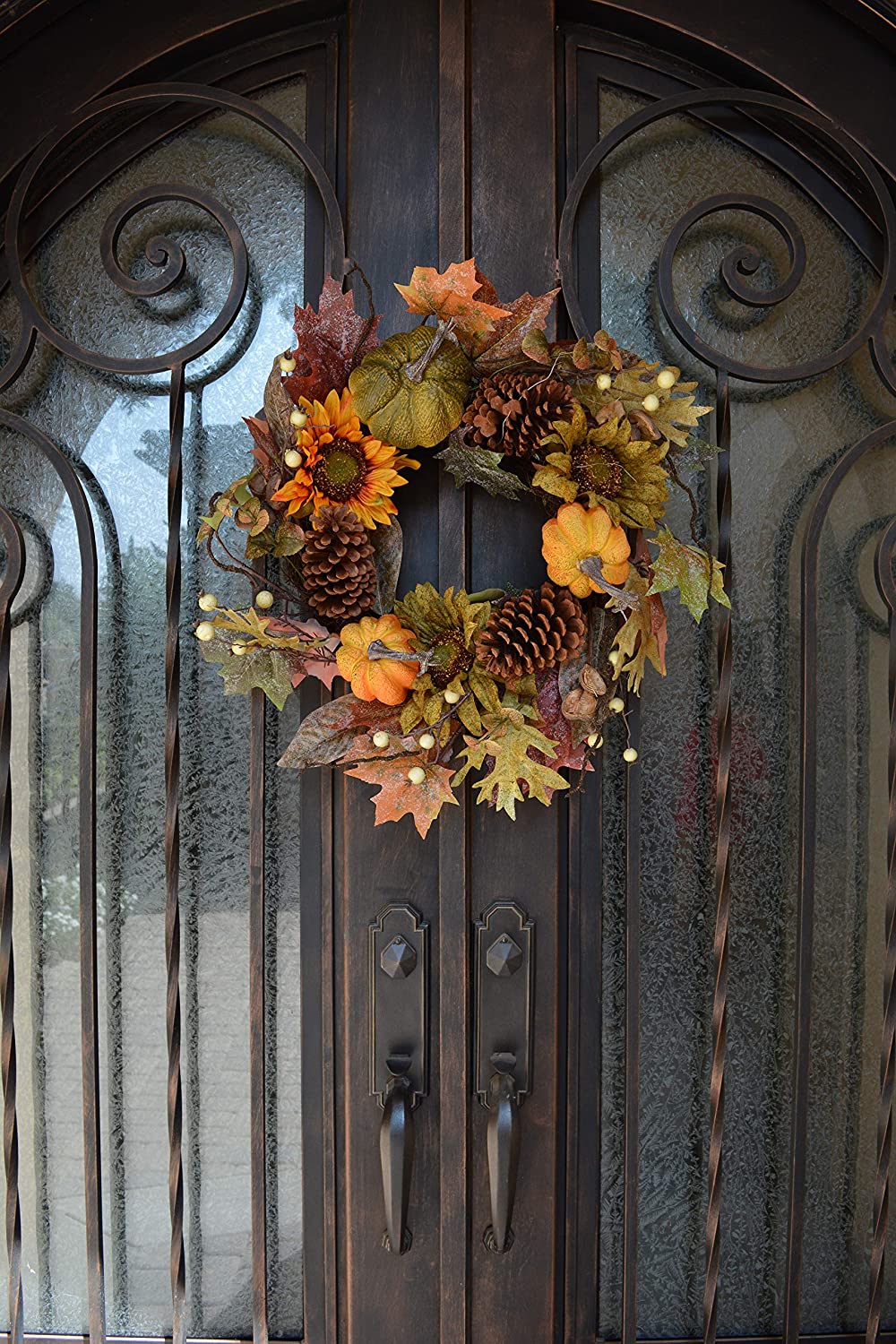 24 Inch Artificial Fall Pumpkin Sunflowers