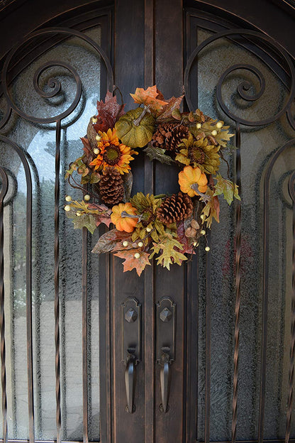24 Inch Artificial Fall Pumpkin Sunflowers