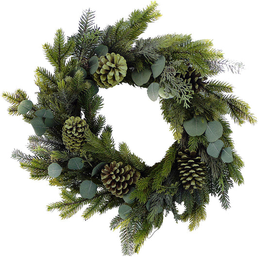ABN4S004-NTRL 24" MAGNOLIA LEAF/PINE CONE    Natural