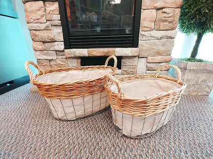 ABN5E118 NTRL Woven Baskets-2-Piece Set of Decorative Nesting