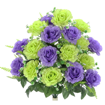18 Stem Artificial flowers Roses Bush Spring