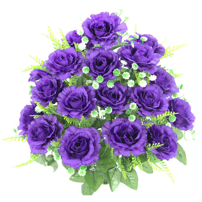 18 Stem Artificial flowers Roses Bush Spring