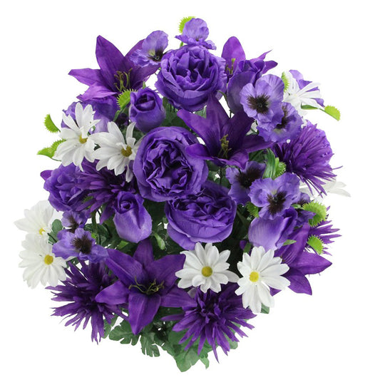 36 Stem Artificial Flowers Rose Mum Lily Mixed Bush