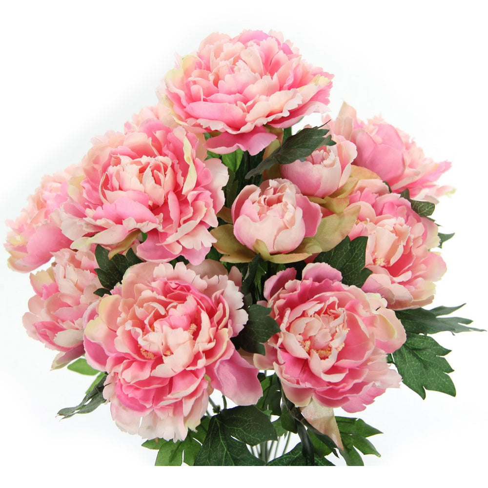 11 Stem Artificial Flowers Peony Bush Spring Faux Flower