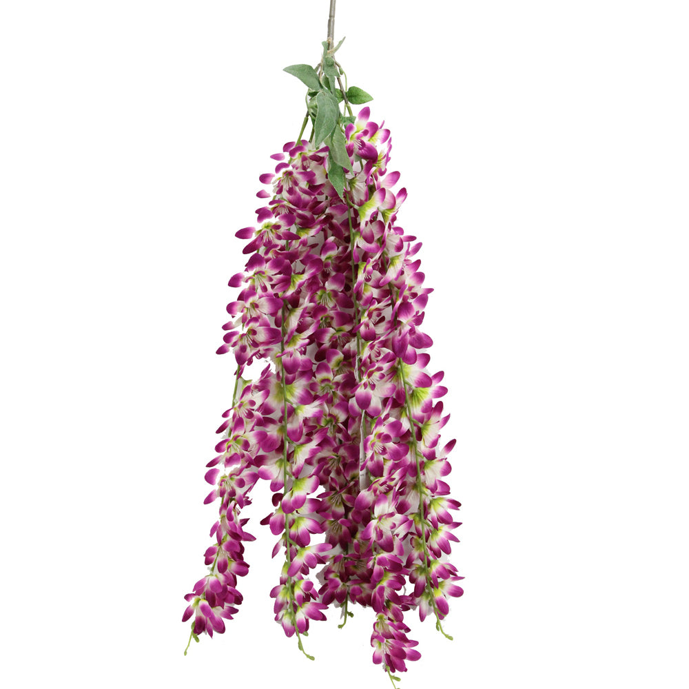 ABN5B006 Artificial 5 stem wisteria long hanging bush Flowers