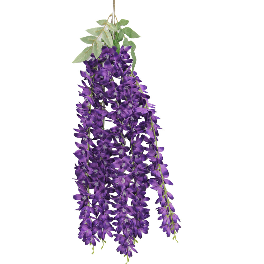 ABN5B006 Artificial 5 stem wisteria long hanging bush Flowers