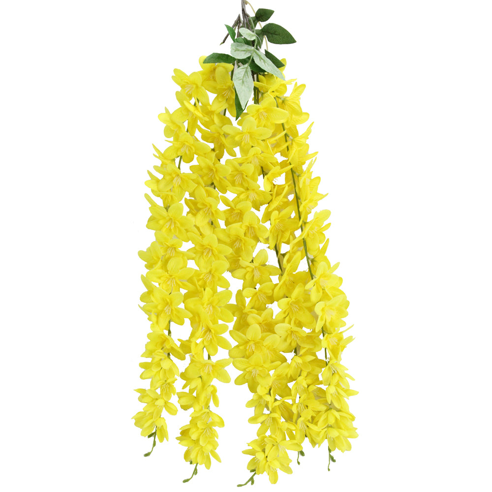 ABN5B006 Artificial 5 stem wisteria long hanging bush Flowers