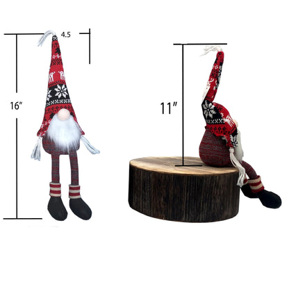 2PC Christmas Gnomes Plush Red/Grey X Small