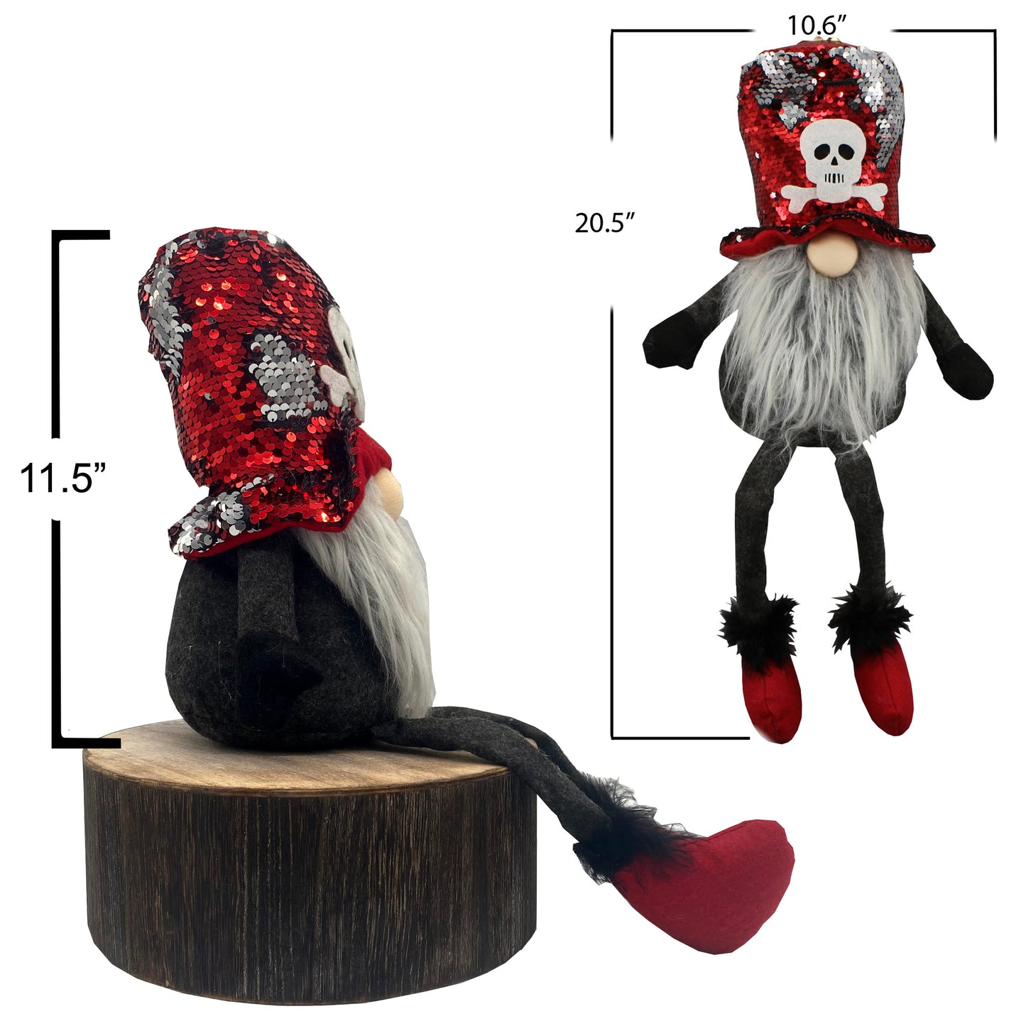 Red Sitting Halloween Plush Gnome