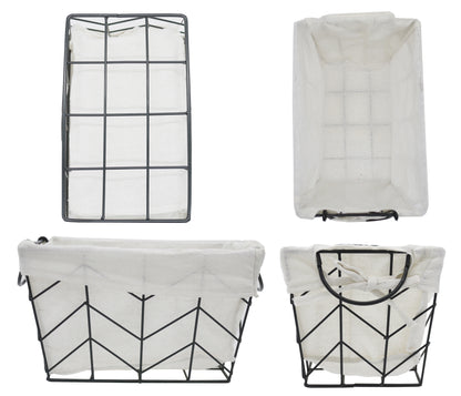 ABN5E119-BLK 3 Piece Metal/Wire Basket Set