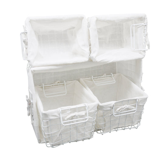 ABN5E120-WHT Assorted 5 Piece Fabric Basket Set