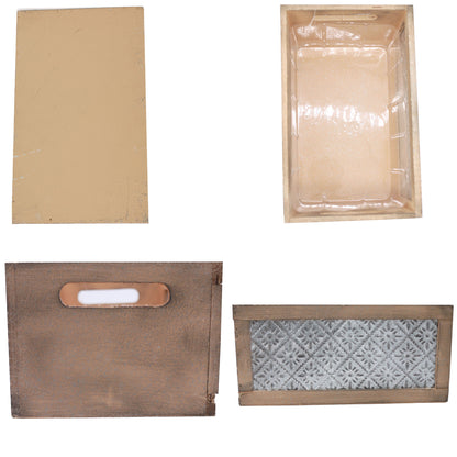 Wooden Crate Nesting Front Panel and Cutout HandlesSet of 3