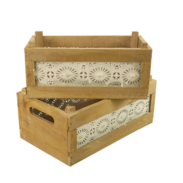 Decorative wood deals crates