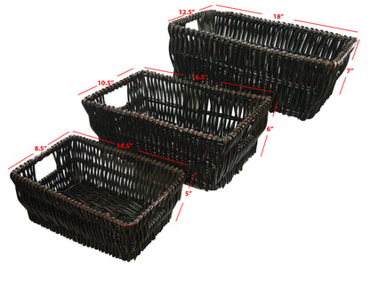 ABN5E142-SD 3 Piece Wicker Basket Set