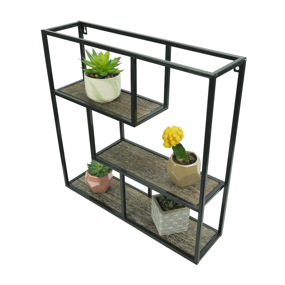3 Tier Square Floating Shelves Wall Mount