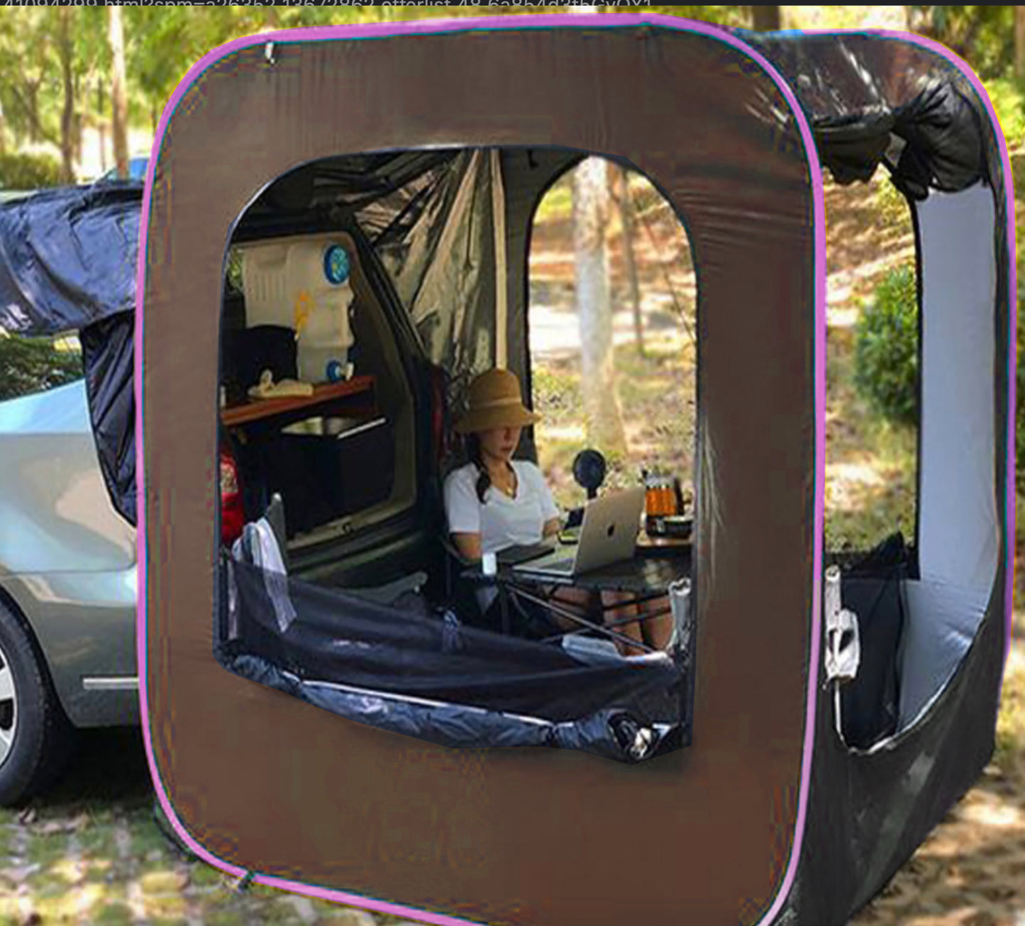 ABN5M008-PRPL Extended pop up SUV tent Cube