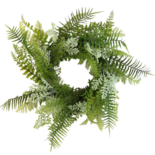 GG7660-GREEN Artificial Fern Wall Hanging Front Door   Green