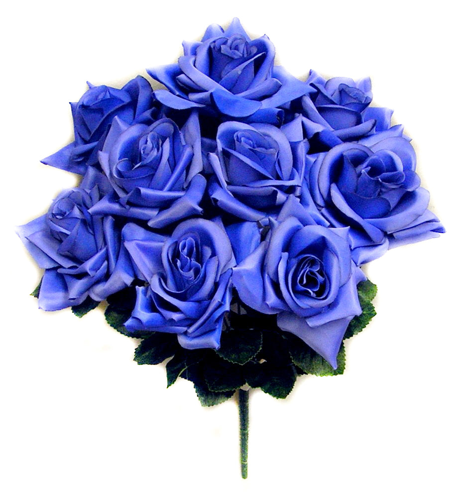 GPB183-BEAUTY 9 Artificial Full Blossoms Rose Bush