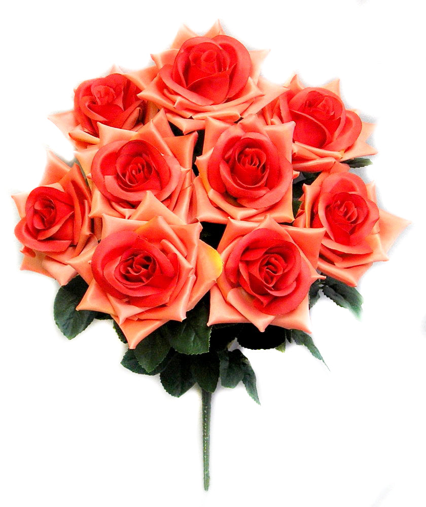 GPB183-BEAUTY 9 Artificial Full Blossoms Rose Bush