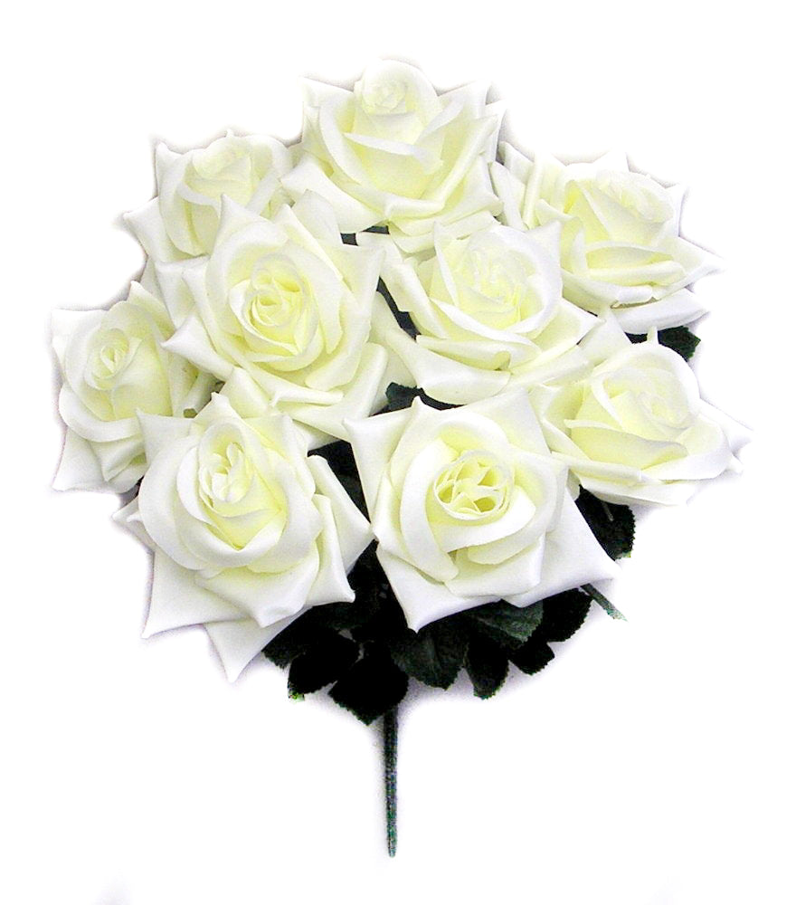 GPB183-BEAUTY 9 Artificial Full Blossoms Rose Bush