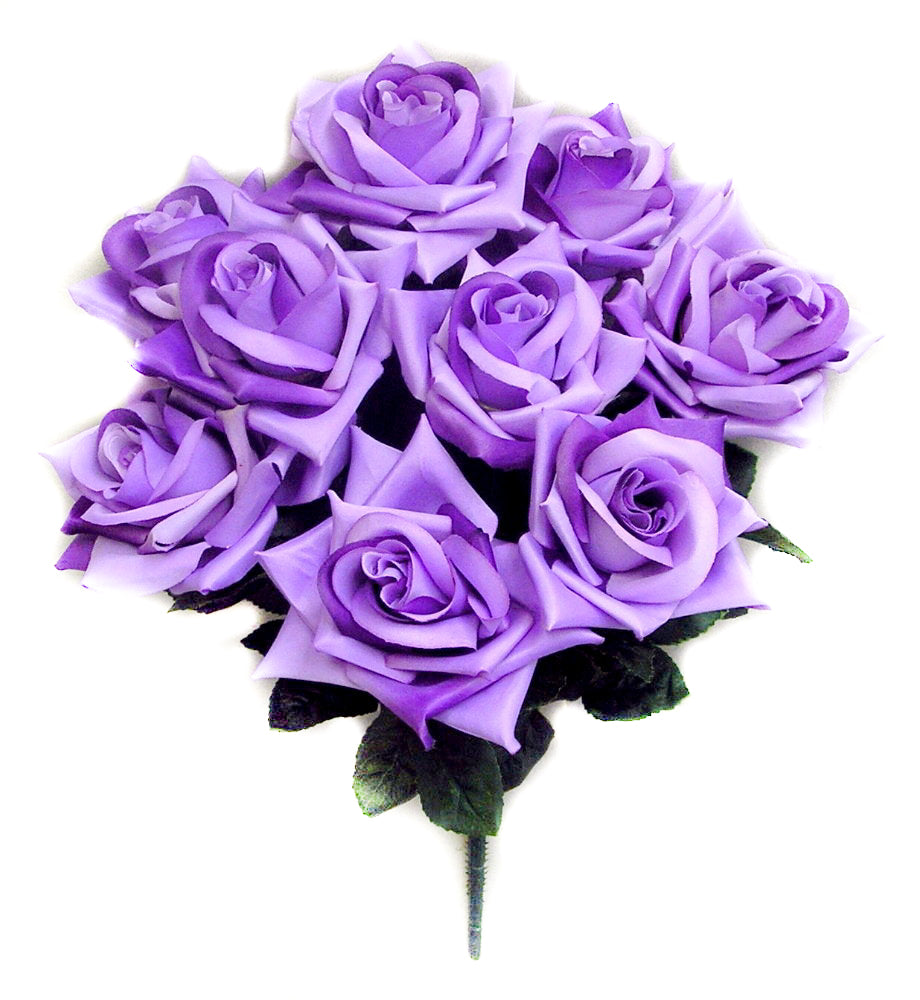 GPB183-BEAUTY 9 Artificial Full Blossoms Rose Bush