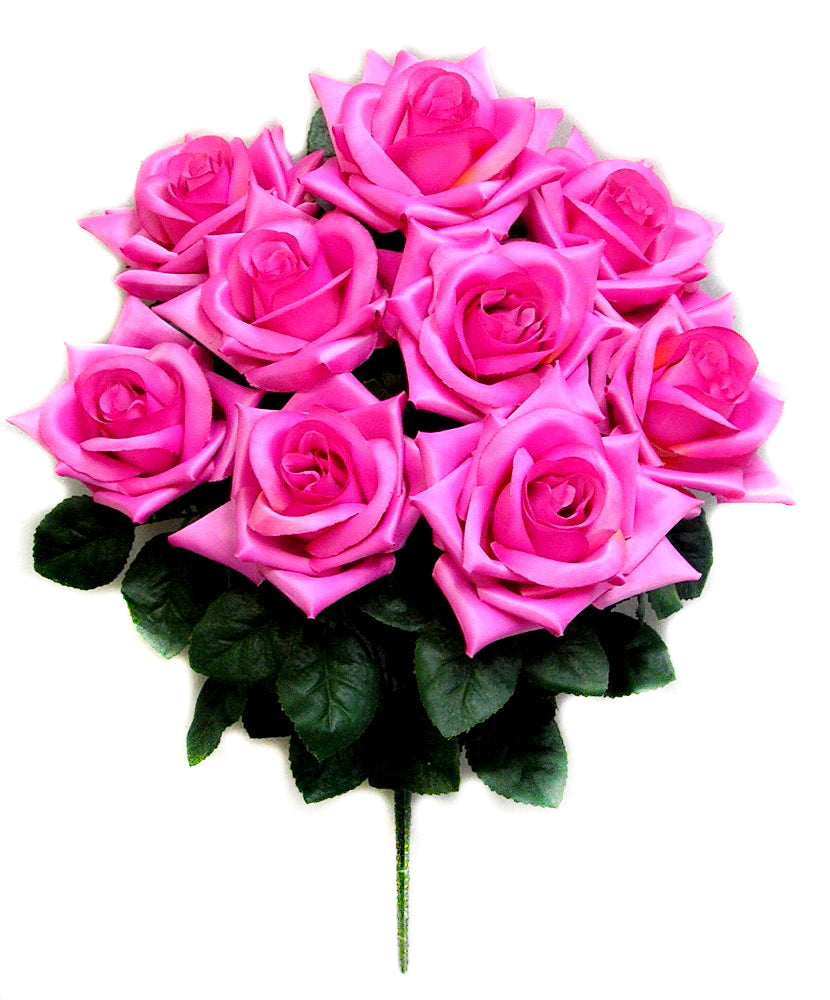 GPB183-BEAUTY 9 Artificial Full Blossoms Rose Bush