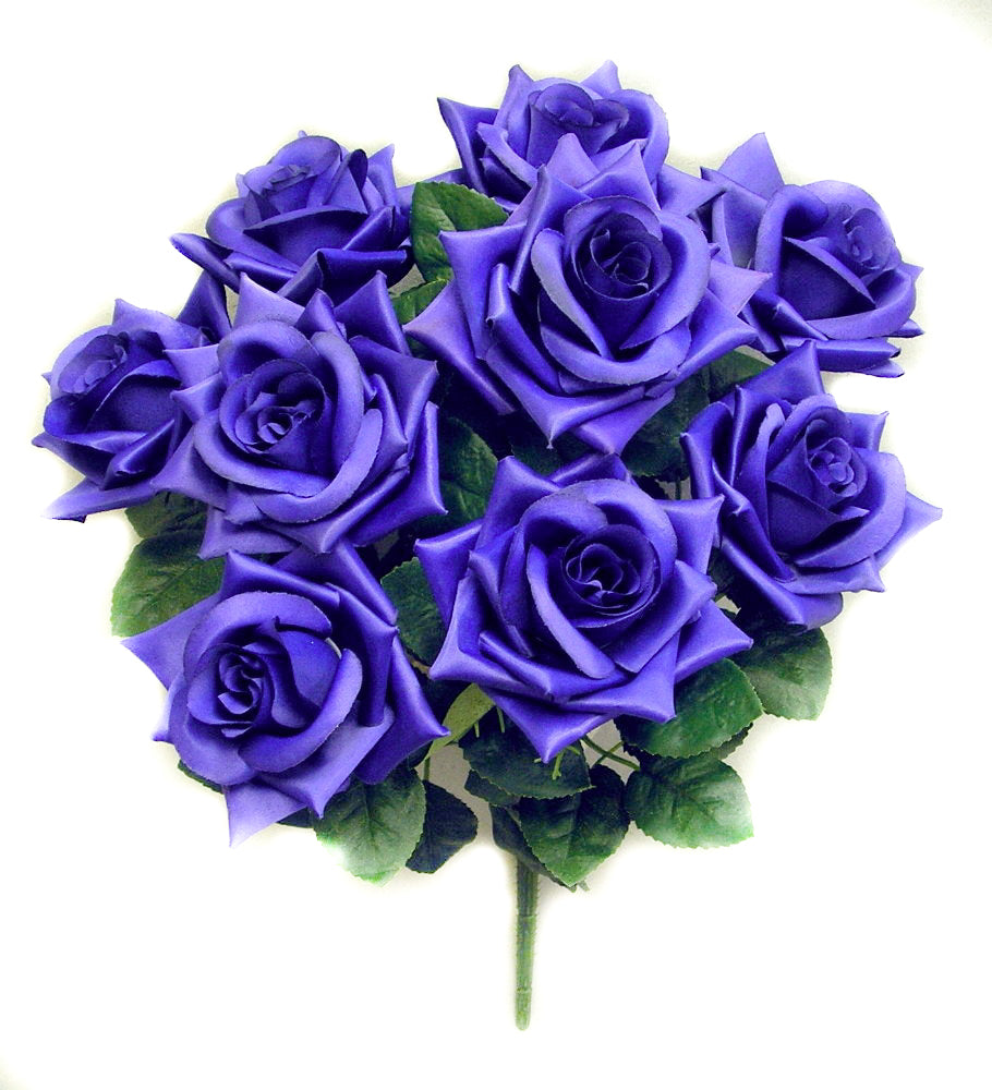 GPB183-BEAUTY 9 Artificial Full Blossoms Rose Bush