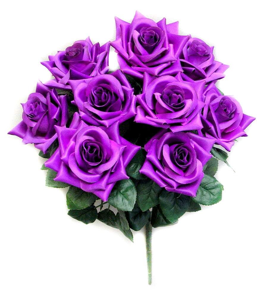 GPB183-BEAUTY 9 Artificial Full Blossoms Rose Bush