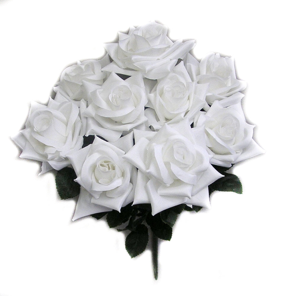 GPB183-BEAUTY 9 Artificial Full Blossoms Rose Bush