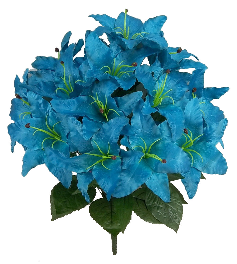 fake tiger lily bouquet 14 Stem Full Blooming Artificial Flowers Tiger Lily Spring Summer Faux – Admired By Nature