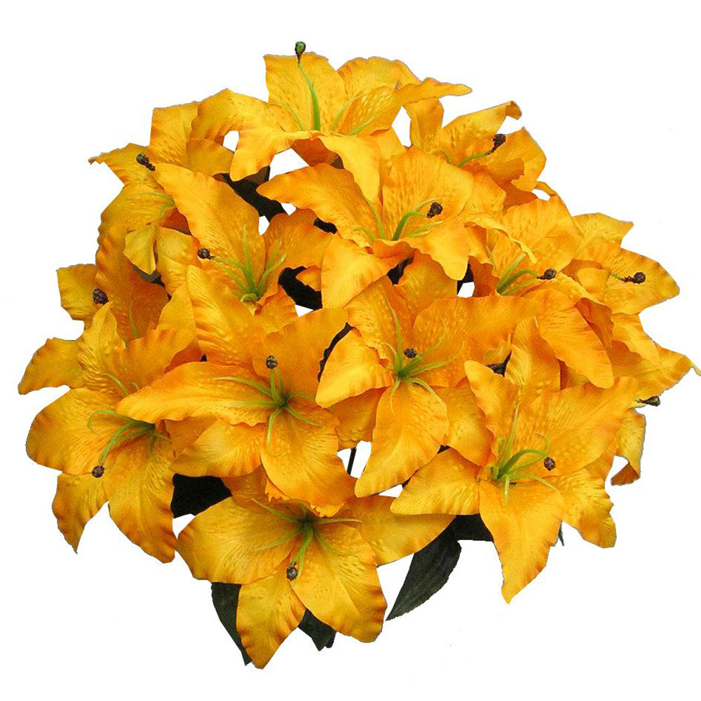 14 Stem Full Blooming Artificial Flowers Tiger Lily Spring Summer Faux