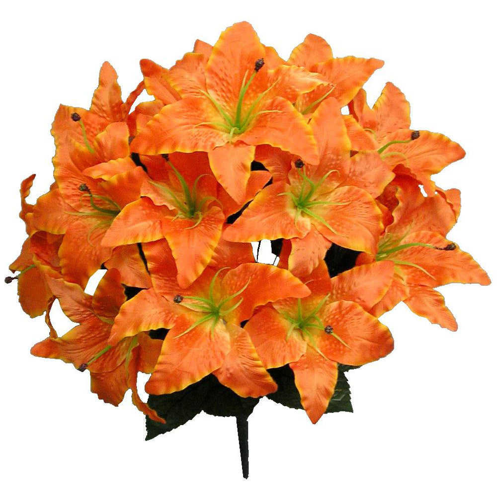 14 Stem Full Blooming Artificial Flowers Tiger Lily Spring Summer Faux