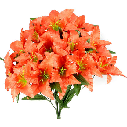 14 Stem Full Blooming Artificial Flowers Tiger Lily Spring Summer Faux