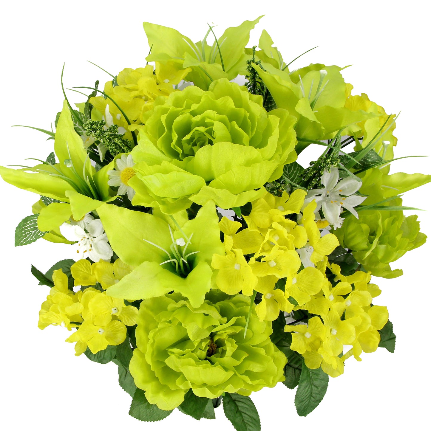 24 Stems Spring Bush Artificial Hydrangea Flowers Tiger Lily Peony Bush Foliage