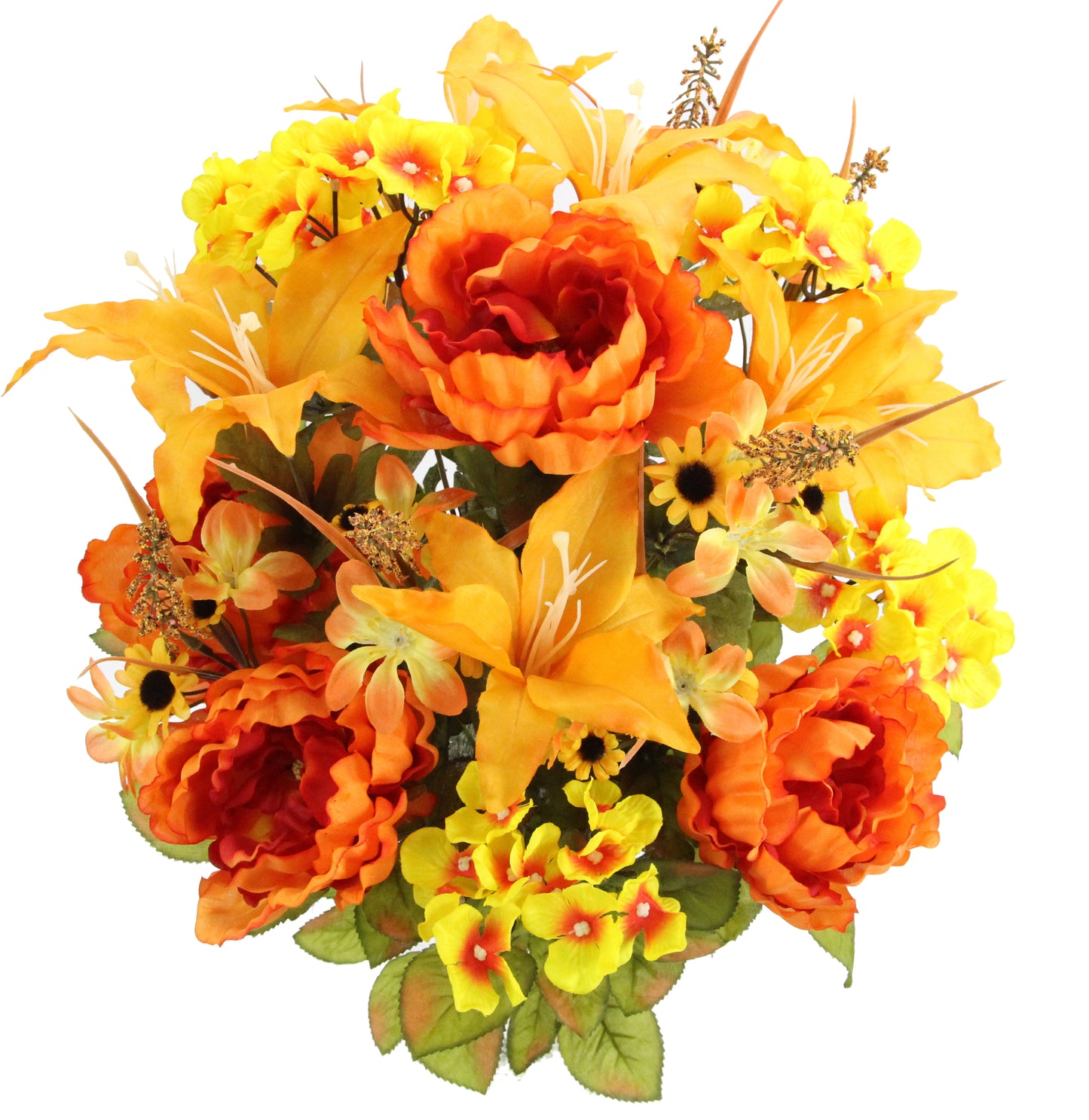 24 Stems Spring Bush Artificial Hydrangea Flowers Tiger Lily Peony Bush Foliage